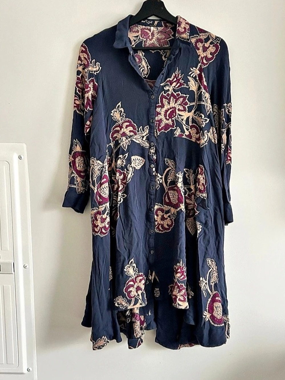 Free People Floral Oversized Tunic Shirt Dress
